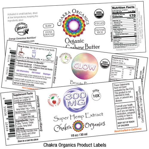 Chakra Organics Product Labels