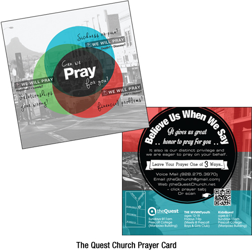 The Quest Church prayer card